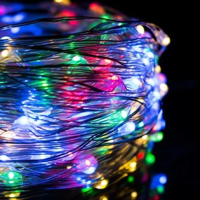 SPRINGOS LED reťaz Nano - 20m, 200LED, 8 funkcií, IP44, multicolor