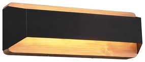 Nástenná lampa čierna 35 cm vrátane LED 3-stupňovo stmievateľná - Tyko