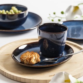 Altom Keramická šálka s podšálkou Reactive Navy Blue 310 ml
