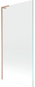 Mexen Next L, 1-krídlová vaňová zástena 90 x 150 cm, 6mm číre sklo, medený profil, 895-090-000-03-00-65
