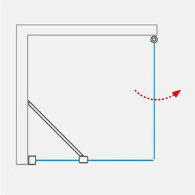 Otváracie jednokrídlové sprchové dvere OBCO1 s pevnou stenou OBCB 80 cm 90 cm