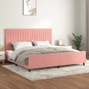 Rám postele s čelom ružový 200x200 cm zamat 3125902