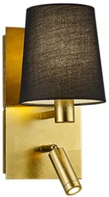 MARRIOT | Nástenná moderná lampa s látkovým tienidlom Farba: Mosadz