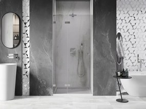 Mexen, Mexen Lunar výklopné sprchové dvere 90 cm, transparentné, brúsený nikel - 834-090-000-97-00-L