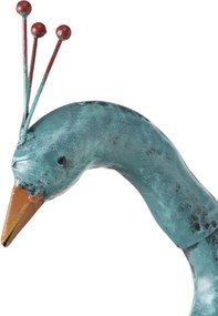 Záhradná kovová figúrka Peafowl, 78 cm, modrá