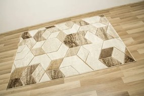 Koberec Amelia B101B geometrický, béžový / hnedý