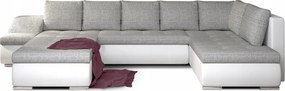 Rohová sedačka U Ganao (sivá biela) (L)