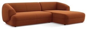 Oranžová zamatová rohová pohovka (pravý roh) Moana – Makamii