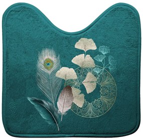 Tyrkysová WC kúpeľňová predložka 45x45 cm Ginkoblue – douceur d'intérieur