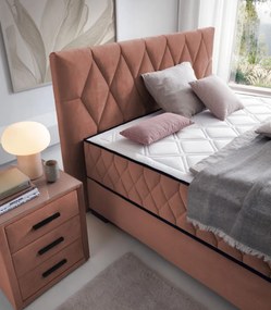 Posteľ Reve 160x200 cm, lososová látka