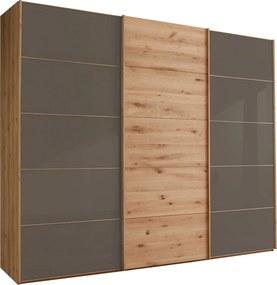 XXXLutz ŠAT. SKRIŇA S POSUV. DVERAMI, dub, tmavohnedá, dub bianco, 295,2/217/67 cm Linea Natura - Skrine - 000442029504