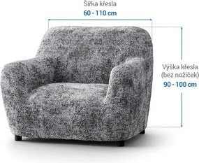 Bielastické poťahy MARMO šedé kreslo (š. 60 - 110 cm)
