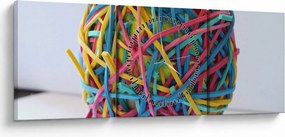 Obraz gumičiek (s hodinami) (90x30 cm)