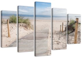 Obraz na plátně pětidílný Pláž Moře - 150x100 cm