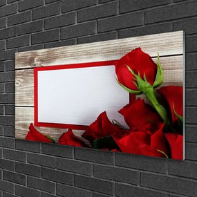 Skleneny obraz Ruže kvety rastlina 120x60 cm