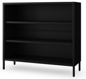 Čierny kovový regál s policami LUCA Modern 1000 x 900 x 350 mm