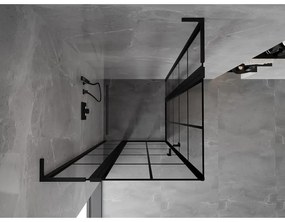 Mexen, Mexen Mist L Duo výklopný sprchový kút 120 x 120 cm, čierna mriežka - 8A4L-120L-120P-70-77