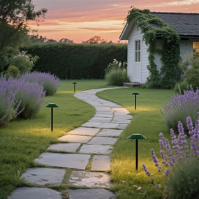 Sada 4 zelených bodových svetiel s hrotom vrátane LED IP44 solárnych - Mushroom