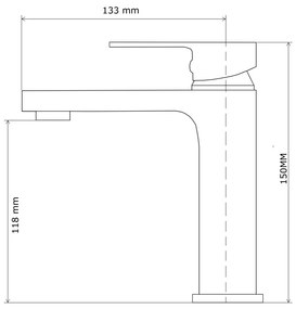 Gamma Cube, umývadlová batéria h-150, chrómová, GMA-BCEU-CH