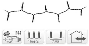 Vánoční světelný LED řetěz Decor 24 m vícebarevný