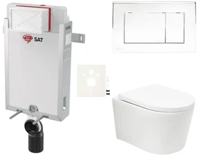 Závesný wc set SAT BREVIS na zamurovanie vírové splachování SIKOSZBRTOR21