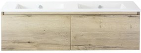 Kúpeľňový nábytkový set Sanox Frozen farba čela dub prírodný ŠxVxH 141 x 42 x 46 cm s keramickým umývadlom bez otvoru na kohút