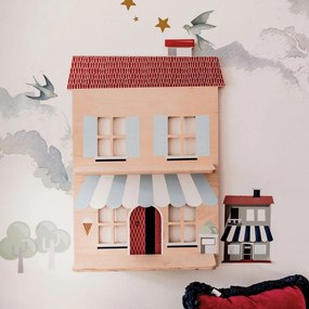 Dekoratívna polička v tvare domu