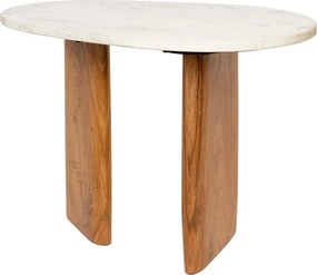 Odkladací stolík s mramorovou doskou 37x56 cm Tanda – White Label