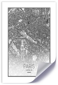 Gario Plagát Plán mesta Paríž Farba rámu: Bez rámu, Veľkosť: 20 x 30 cm