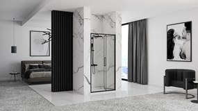 Rea Rapid Fold, skladacie sprchové dvere 100 x 195 cm, 4mm číre sklo, čierny profil, REA-K6420