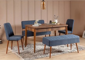 Jedálenský set Vlasta 2 (orech tmavomodrá) (pre 6 osôb)