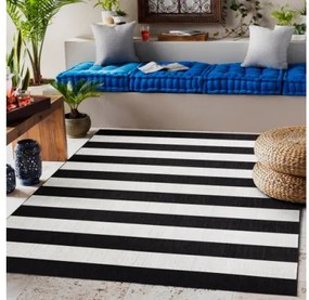 Koberec Floorlux sizal flat 48644/690 - Pásy čierno biely