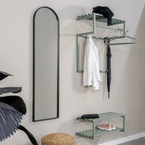 Zeleno-sivý kovový nástenný vešiak s poličkou Rizzoli – Spinder Design