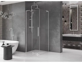 Mexen Velar L, sprchový kút s posuvnými dverami 90 x 90 cm, 8mm číre sklo, chrómová, 871-090-090-03-01