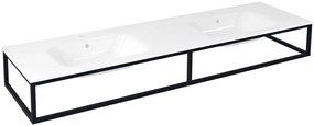 Sapho Sapho, SKA konzola pod umývadlo/dosku, 180x22x51cm, čierna matná, SKA880