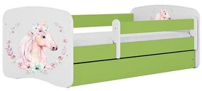 Detská Posteľ. Babydreams+Sz+M zelená 80x160 Kôň