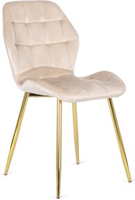 PROXIMA.store - Čalúnená jedálenska stolička LUCKY FARBA: béžová, FARBA NÔH: zlatá