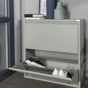 Zeleno-sivá kovová skrinka na topánky Billy – Spinder Design