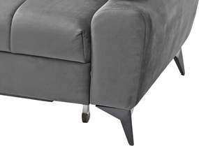 Rohová sedacia súprava Paris, stredne šedá látka, ľavý roh