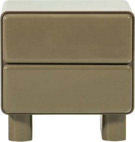 Zelený lesklý nočný stolík Lustra – WOOOD