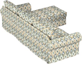 Poťah na pohovku aj ležadlo Ektorp pre 2 osoby farba produktu modrá látka zapletaná, vzorované