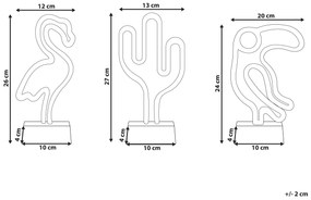 Súprava 3 neónových LED dekorácií viacfarebná MABEL Beliani
