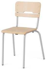 Školská stolička SCIENTIA, nízke sedadlo, V 460 mm, strieborná/breza