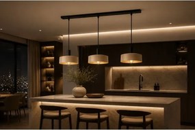 Luster na lanku LATTE 3xE27/60W/230V béžová/čierna