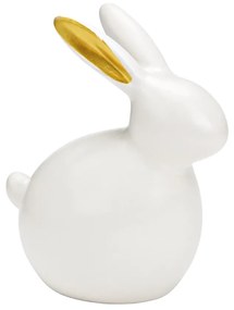 Keramický zajko GILDED BUNNY 14 cm biely