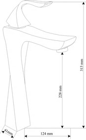Mexen Estrella, vysoká umývadlová batéria, čierna matná, 72310-70