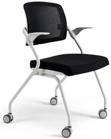 BESTUHL Konferenčná rokovacia stolička U20 WHITE čierna na kolieskách