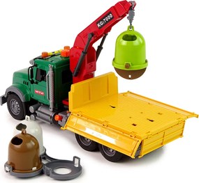 LEAN Toys Nákladné auto, žeriav, doprava, odpadkový kôš, zvuk