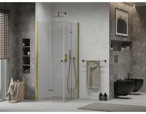 Mexen Lima Duo sprchovací kút 70 x 70 cm, 6mm sklo, číre sklo / zlatý profil, 856-070-070-50-00-02