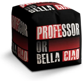 Sablio Taburet Cube La Casa de Papel Professor or Bella Ciao motív 3: 40x40x40 cm
